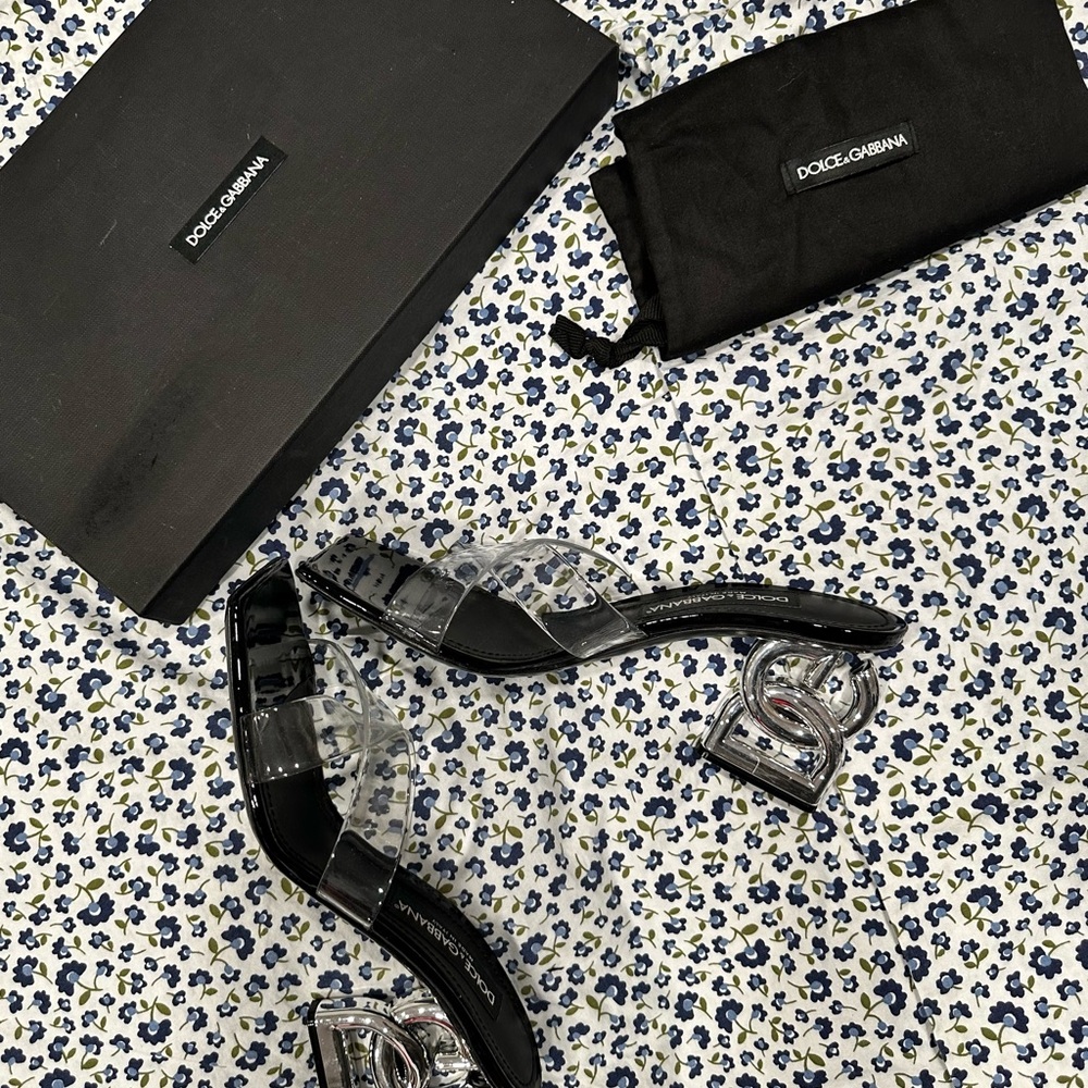 Dolce & Gabbana Black and Clear Sandals worn 2 times only